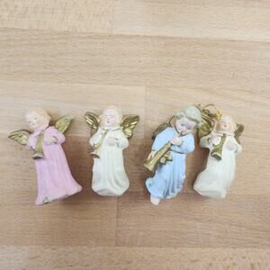 Vintage Chippy Composite Plaster ANGELS- 2.5" Tall- US Zone Germany